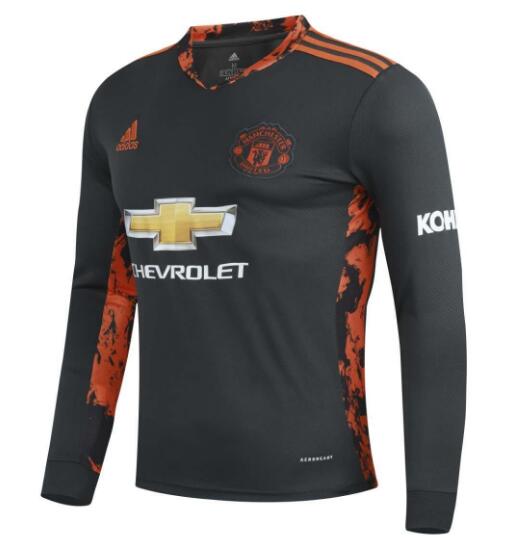 Manchester United Goalkeeper Long Sleeve Black Soccer Jersey Shirt 2020/21